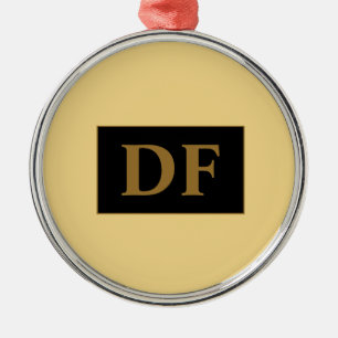 Adorno Metálico Personalizado Champagne con iniciales de oro