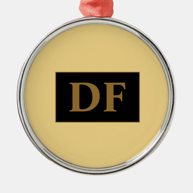 Adorno Metálico Personalizado Champagne con iniciales de oro (Frente)