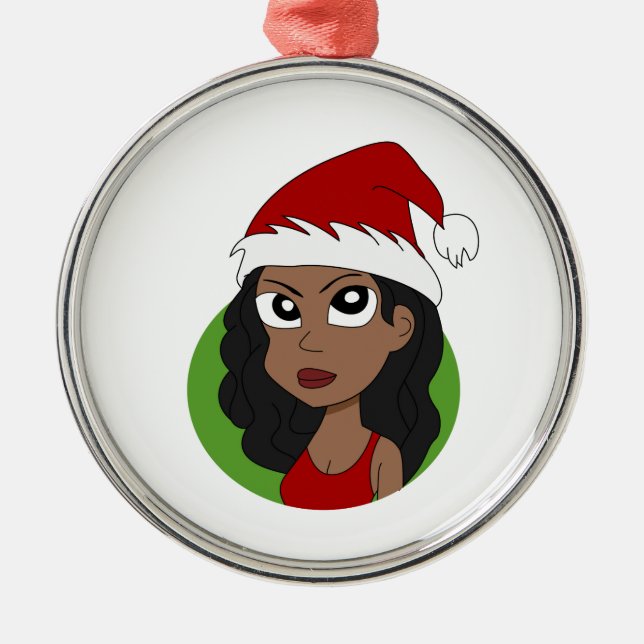 Adorno Metálico personalizado chica navidades (Frente)