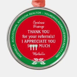 Adorno Metálico Personalizado Cliente Realtor Gracias Navidades