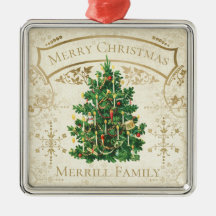 Personalizado de árbol de navidad vintage