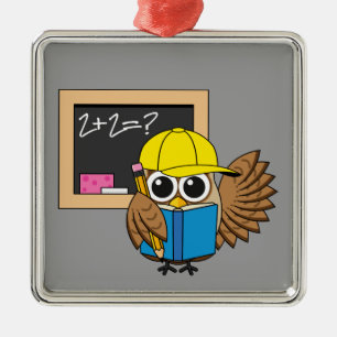 Adorno Metálico Personalizado de Búho Estudiantil Cute