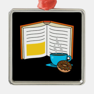 Adorno Metálico Personalizado de Café y Donut para Libros