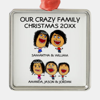 Adorno Metálico Personalizado de familia divertida de cinco orname