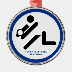 Adorno Metálico Personalizado de ícono negro, blanco y azul del ju