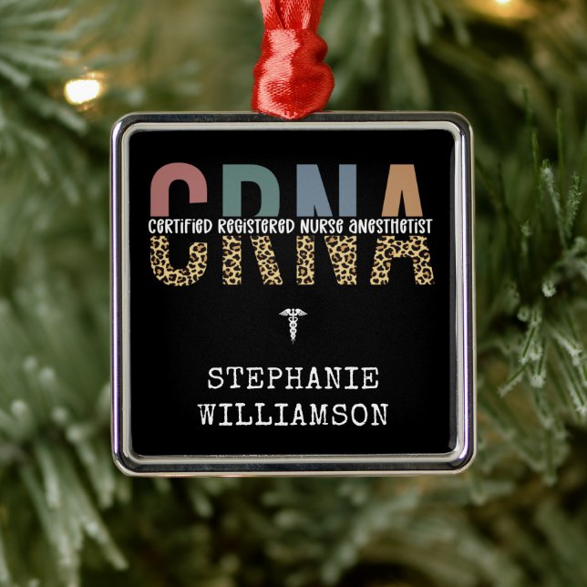 Adorno Metálico Personalizado de la CRNA Certificado de enfermero  (Árbol)