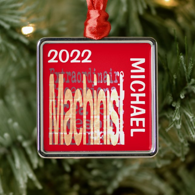 Adorno Metálico Personalizado de Machinist Extraordinaire (Árbol)