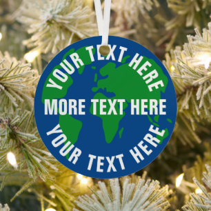 Adorno Metálico Personalizado de mapa del mundo de la Tierra de la