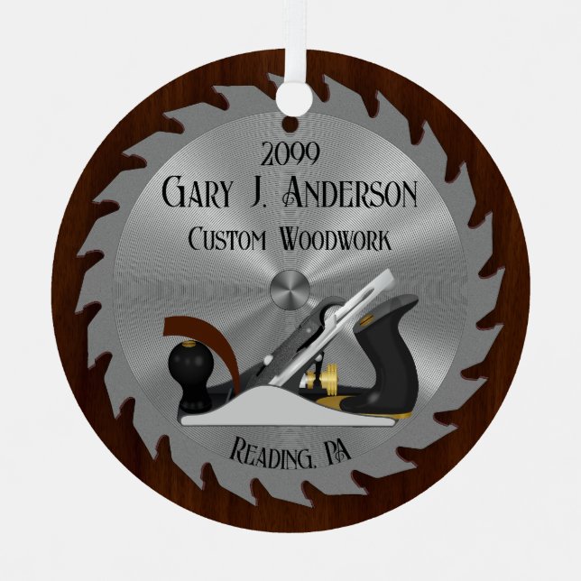 Adorno Metálico Personalizado de plano de hoja de madera (Anverso)