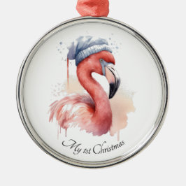 Adorno Metálico Personalizado de Santa Claus Snowbird Flamingo