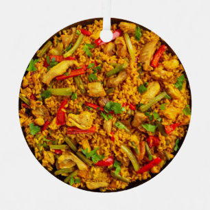 Adorno Metálico Personalizado de texto Pollo Paella