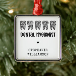 Adorno Metálico Personalizado Dental Hygienist Leoparst Print Teet