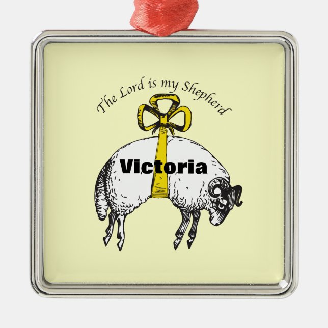 Adorno Metálico Personalizado El SEÑOR es mi pastor Salmo 23 (Frente)