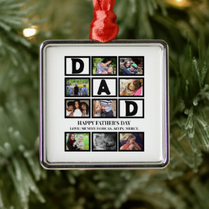 Adorno Metálico Personalizado elegante Feliz Día de los Padres 9 C