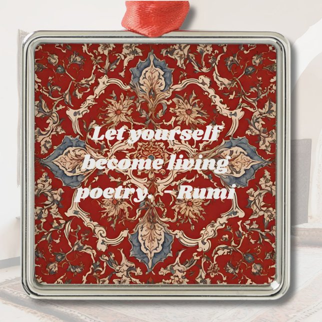 Adorno Metálico Personalizado elegante patrón de mosaico regalos i (Custom Elegant Tile Pattern Iranian Gifts for Her)