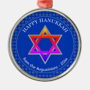 Adorno Metálico Personalizado   Estrella de David   FELIZ HANUKKAH