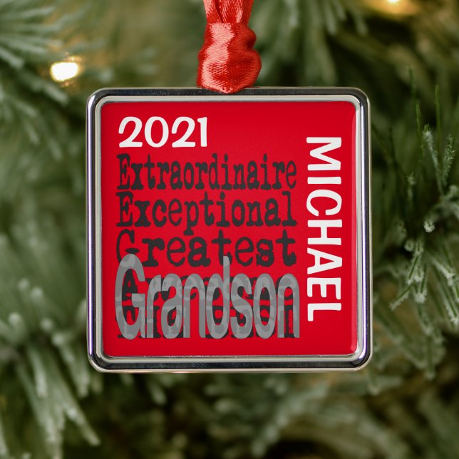 Adorno Metálico Personalizado Extraordinaire de Grandson (Árbol)