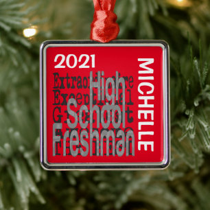 Adorno Metálico Personalizado Extraordinario de High School Freshm