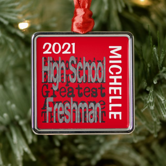 Adorno Metálico Personalizado Extraordinario de High School Freshm (Árbol)
