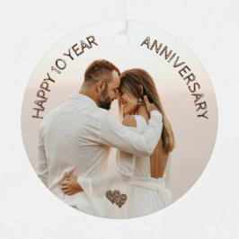 Adorno Metálico Personalizado feliz 10 años de aniversario
