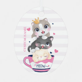 Adorno Metálico Personalizado floral caprichoso Gatos Cubierta de 