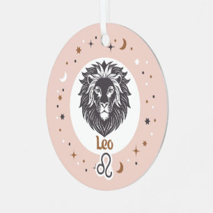 Adorno Metálico Personalizado Foto Zodiac Rótulo Leo