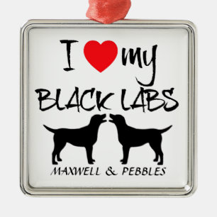 Adorno Metálico Personalizado I Love My Black Labs