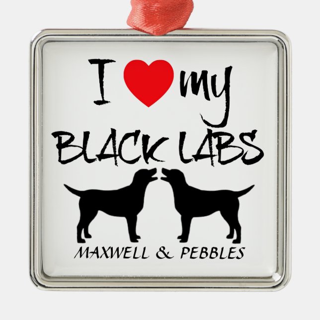 Adorno Metálico Personalizado I Love My Black Labs (Frente)