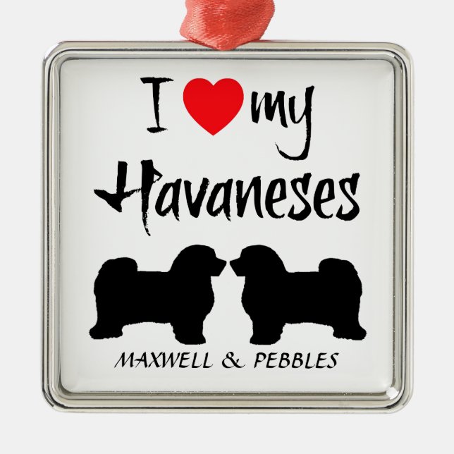 Adorno Metálico Personalizado I Love My Havaneses (Frente)