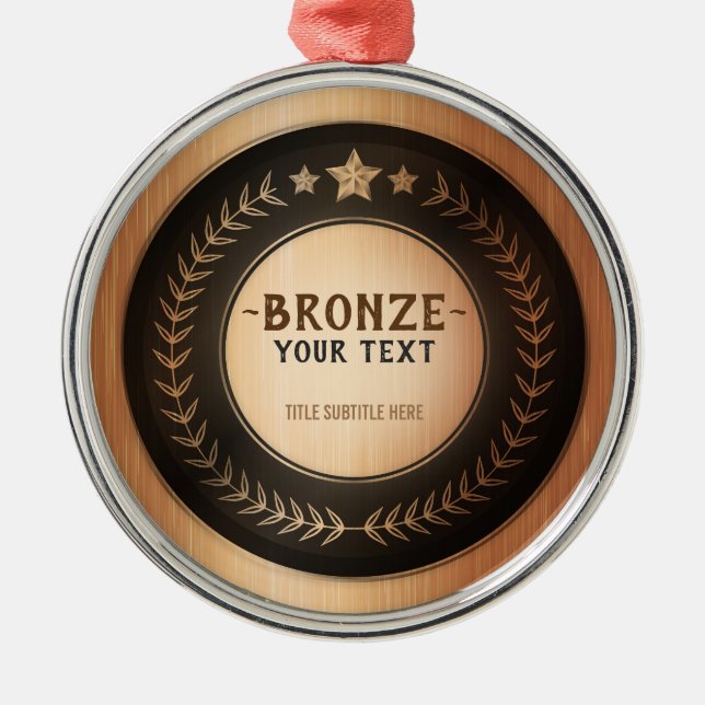 Adorno Metálico PERSONALIZADO IMPRIMIR DIY MEDAL Campeón de bronce (Frente)