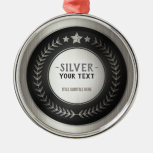 Adorno Metálico PERSONALIZADO IMPRIMIR DIY MEDAL Silver Champion E