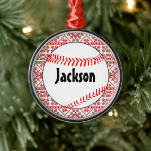 Adorno Metálico Personalizado jugador de béisbol/Navidades de nomb