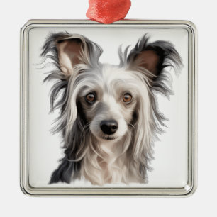 ADORNO METÁLICO PERSONALIZADO LOOK POWDER PUFF PERRO CHINO CREADO