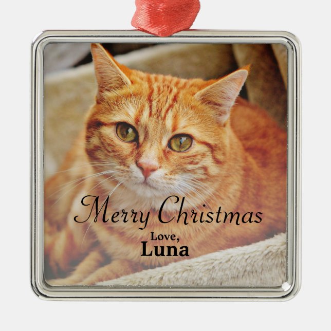 Adorno Metálico Personalizado Mascota Nombre Navidades Festividad  (Frente)