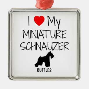 Adorno Metálico Personalizado Me Encanta Mi Ministra Schnauzer