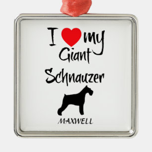 Adorno Metálico Personalizado me encanta mi Schnauzer gigante