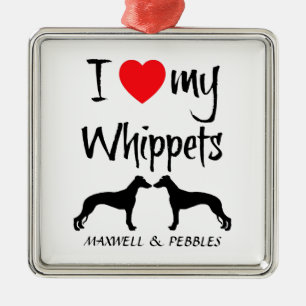 Adorno Metálico Personalizado Me Encantan Mis Whippets