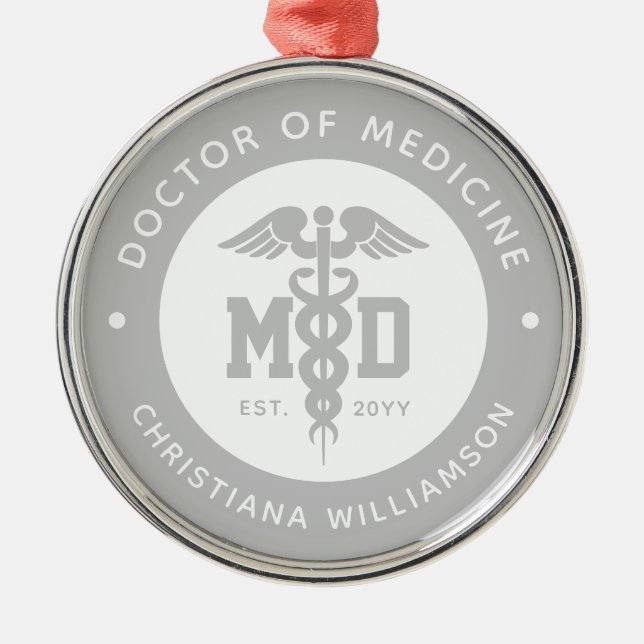 Adorno Metálico Personalizado Médica de Medicina Médica Graduación (Frente)