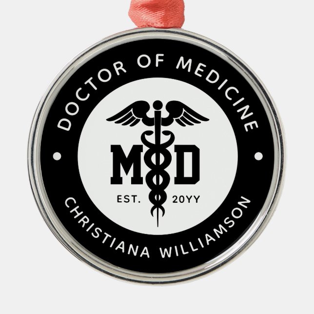 Adorno Metálico Personalizado Médica de Medicina Médica Graduación (Frente)