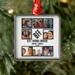 Adorno Metálico Personalizado Mejores Amigos Para Siempre Collage<br><div class="desc">Collage de fotos personalizado de los mejores amigos para el BFF 8. Personalizar este regalo único para los besties con sus nombres y 8 fotos.</div>