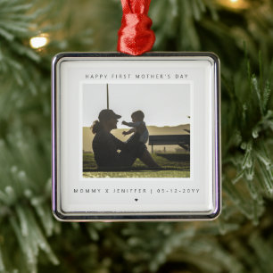 Adorno Metálico Personalizado minimalista foto primera Día de la M