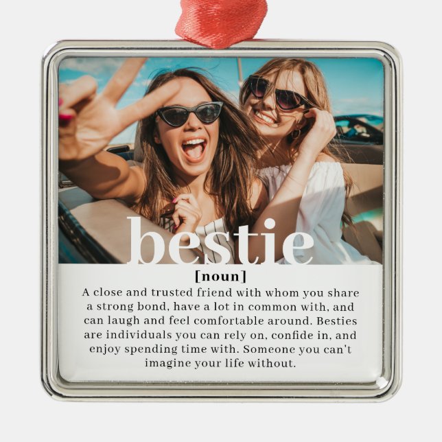 Adorno Metálico Personalizado moderno Bestie significa mejores ami (Frente)