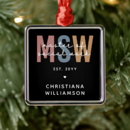 Adorno Metálico Personalizado MSW Master en Obra Social Graduación