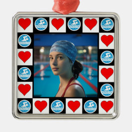 Adorno Metálico Personalizado nadador Foto Navidades de natación