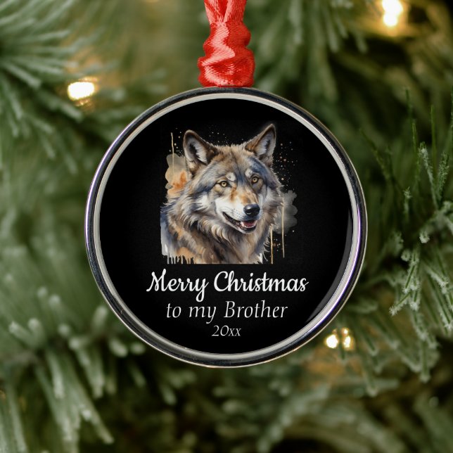 Adorno Metálico Personalizado Navidades con citas Wolf Animal Brot (Árbol)