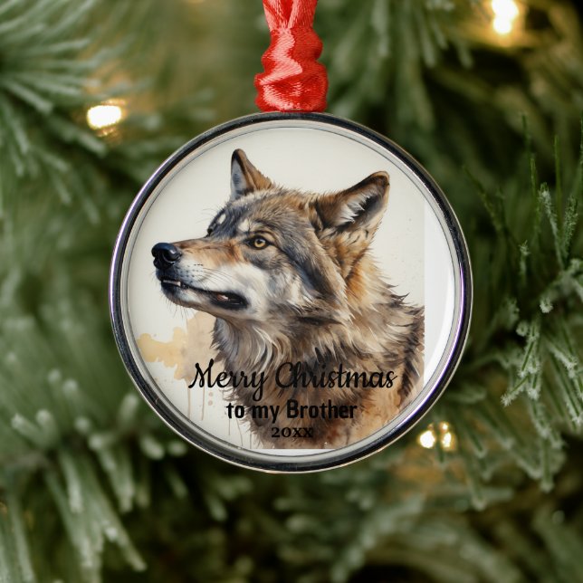 Adorno Metálico Personalizado Navidades con citas Wolf Animal Brot (Árbol)