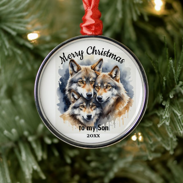 Adorno Metálico Personalizado Navidades con citas Wolf Son Brother (Árbol)