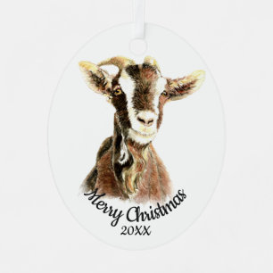 Adorno Metálico Personalizado Navidades de citas Acuarela Granja d