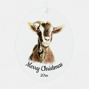 Adorno Metálico Personalizado Navidades de citas Acuarela Granja d