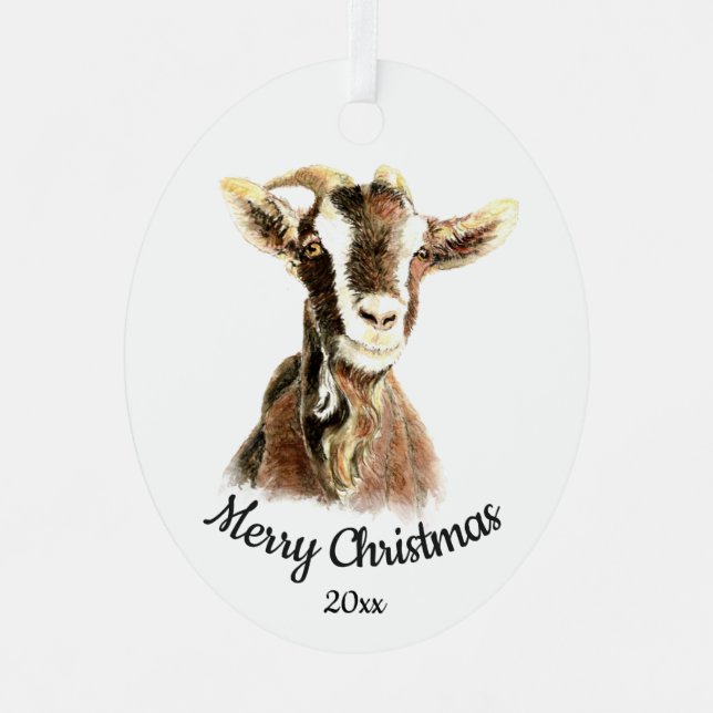 Adorno Metálico Personalizado Navidades de citas Acuarela Granja d (Anverso)